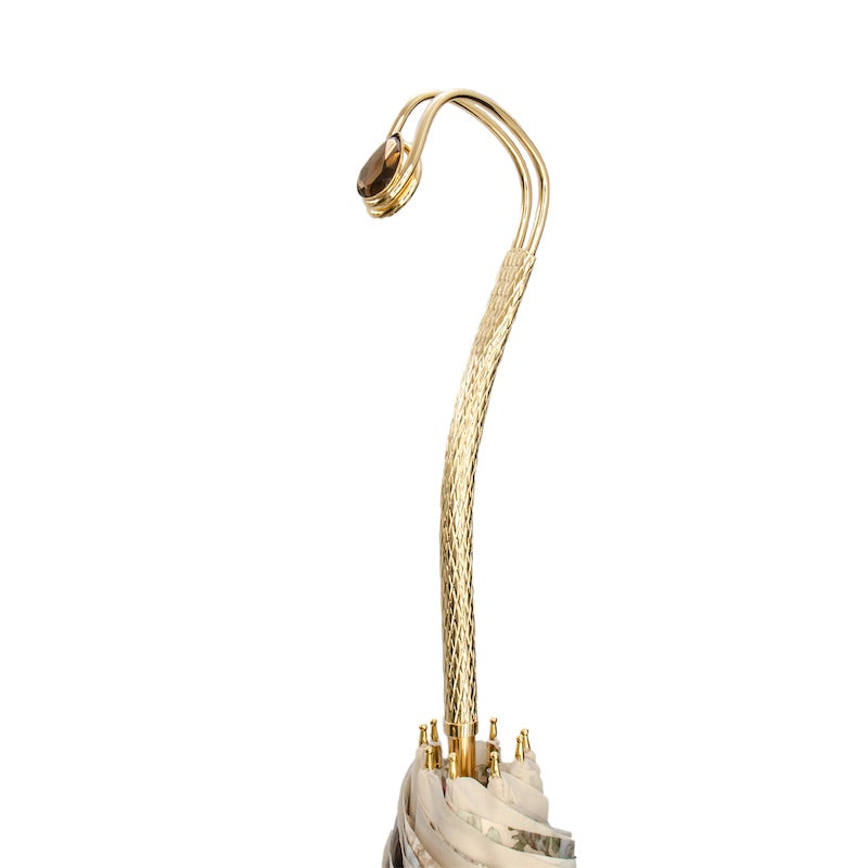 Romantic Umbrella with Jeweled Brass Handle