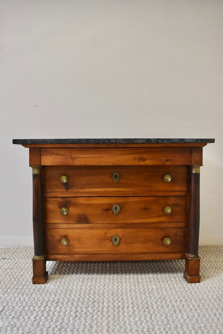 French Empire Commode with Black Marble Top
