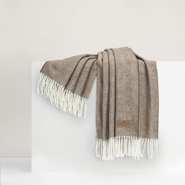 Italian Barnwood Herringbone Throw