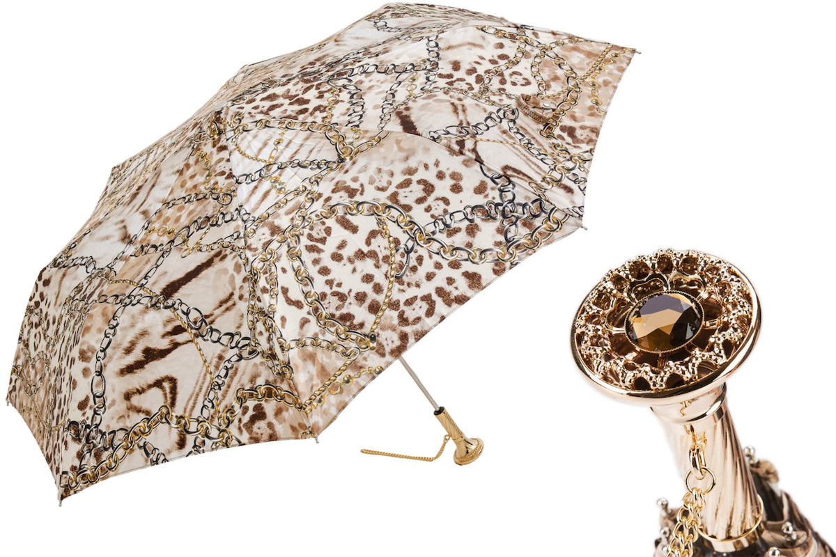 Leopard with Chains Folding Umbrella