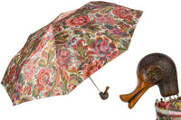 Italian Floral Duck Handled Folding Umbrella