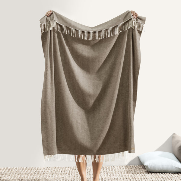 Italian Barnwood Herringbone Throw