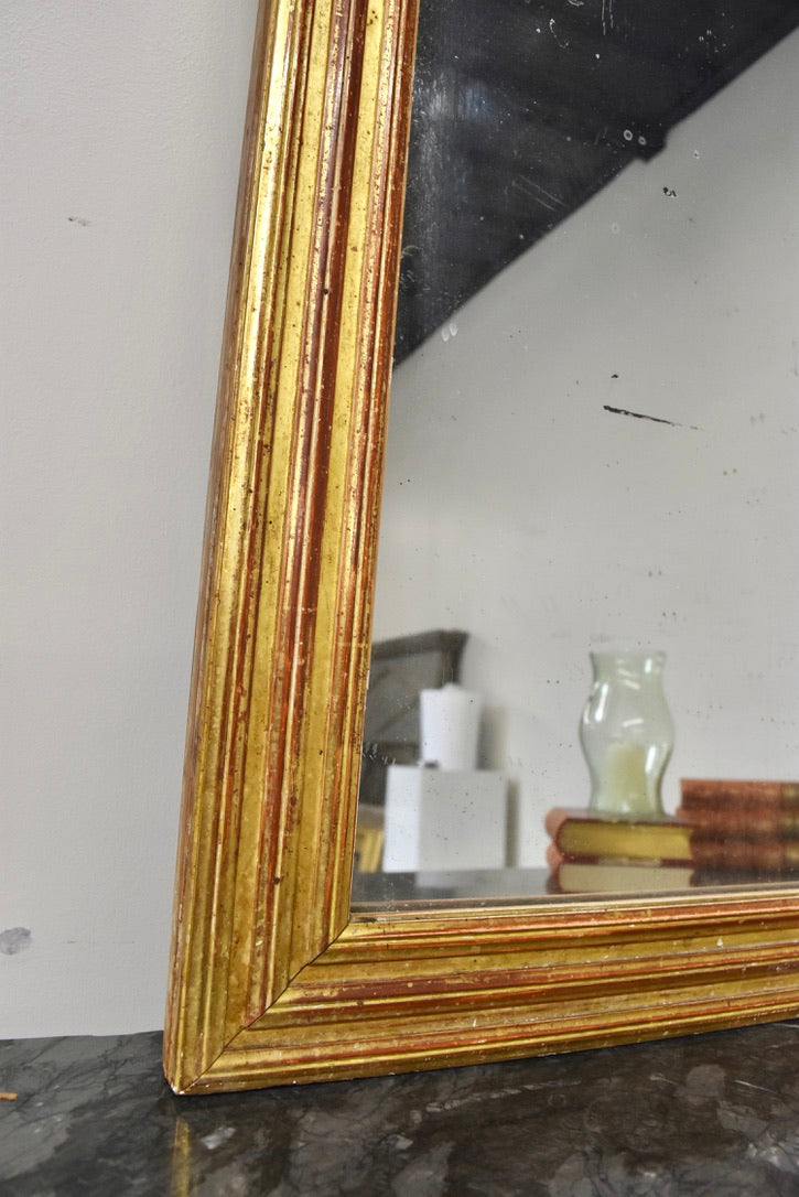 Tall Reeded Giltwood Segmented Mirror