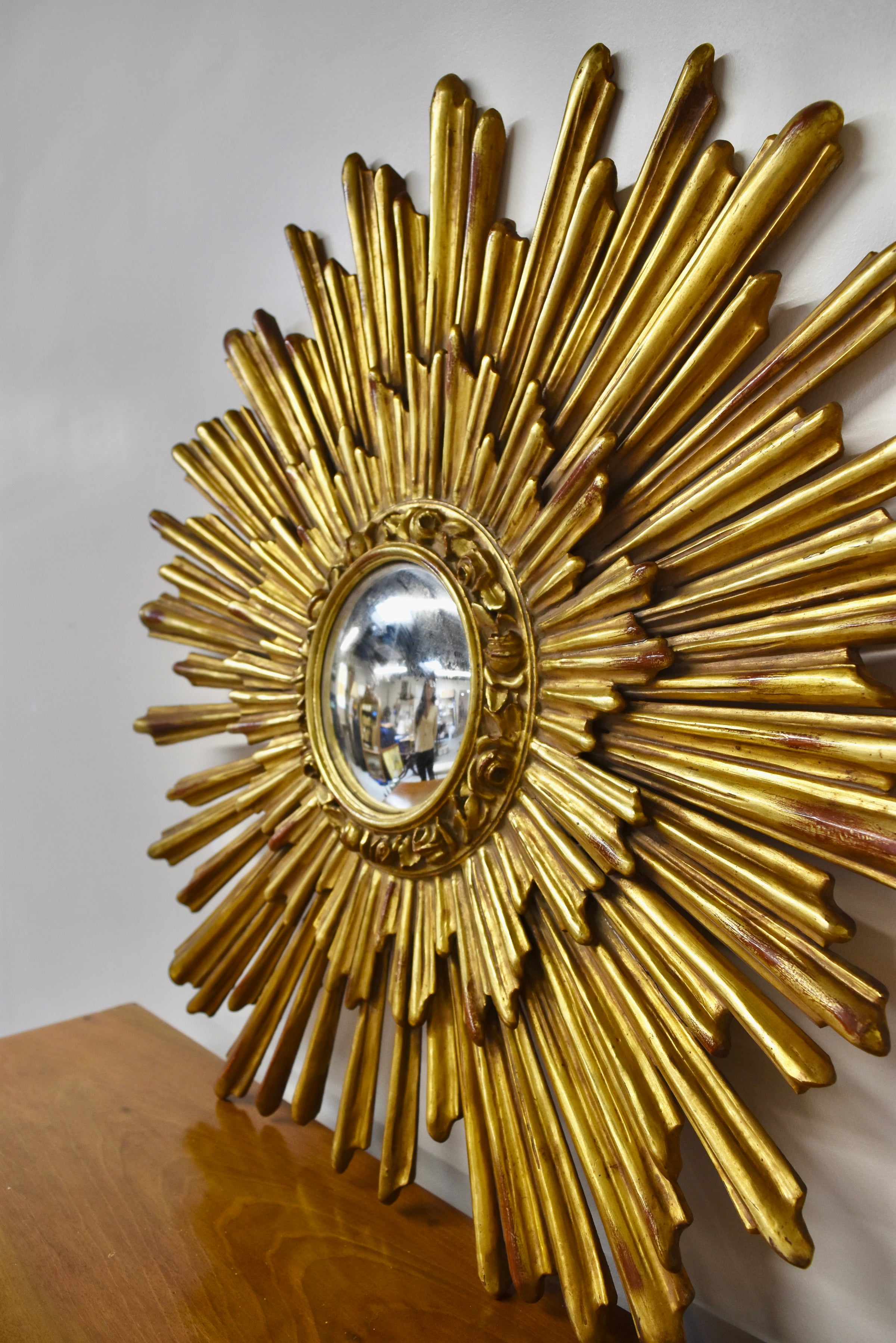 Double Sunburst Convex Mirror