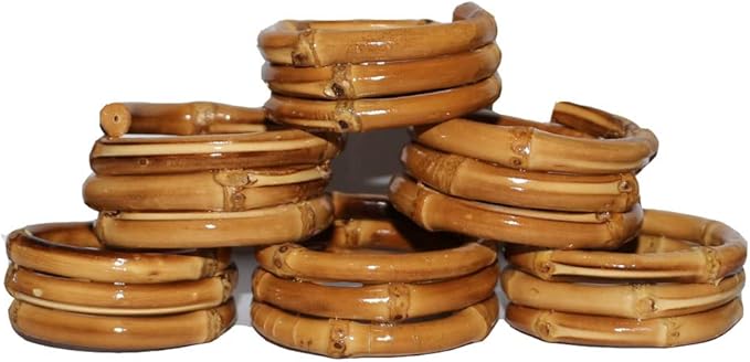 Set of 6 Bamboo Napkin Rings
