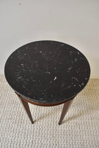 Italian Inlay Round Black Marble Top Table