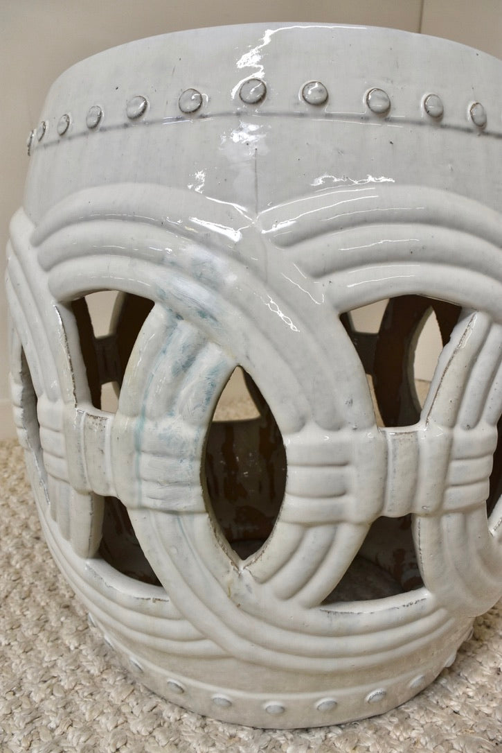 Large Cream Garden Stool