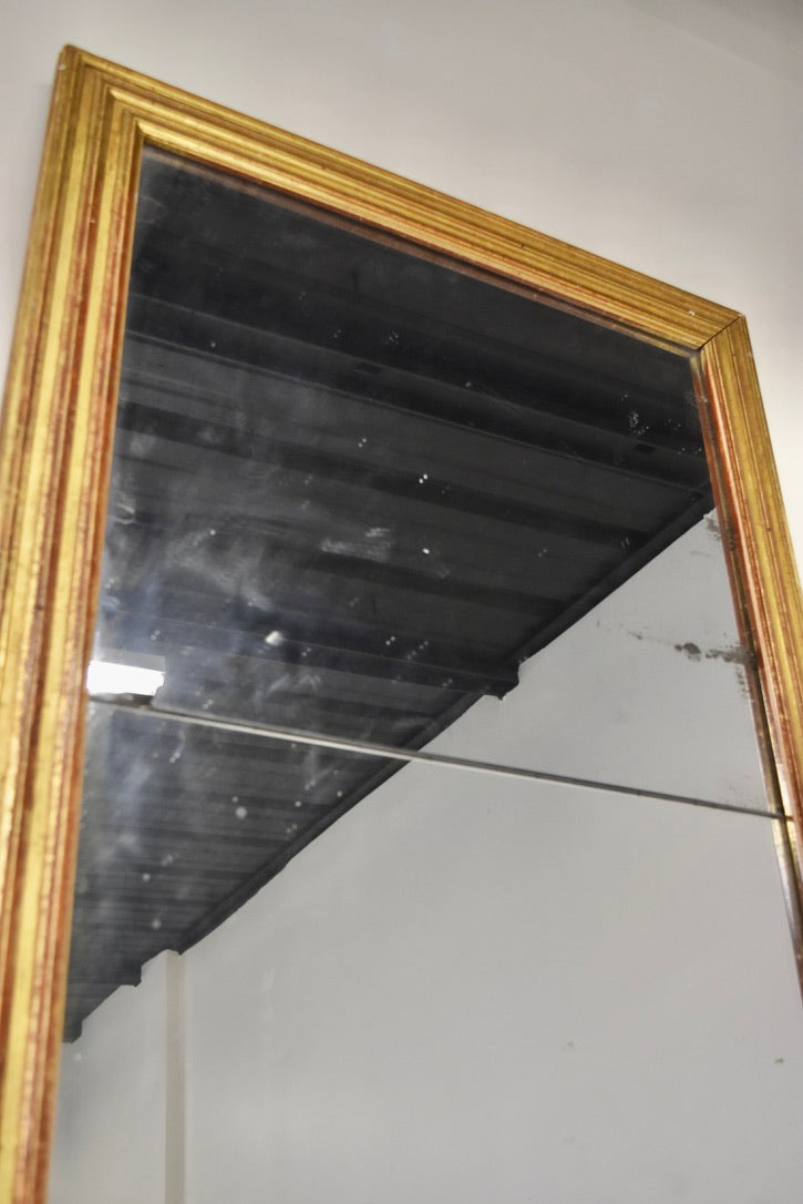 Tall Reeded Giltwood Segmented Mirror