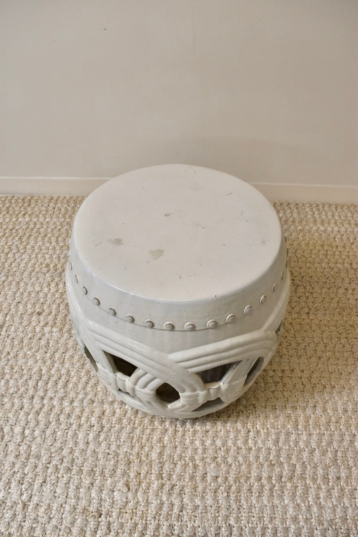 Large Cream Garden Stool