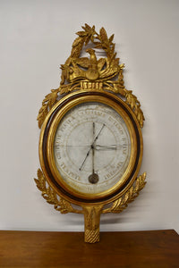 French Brown Giltwood Barometer