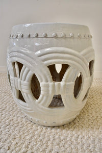 Large Cream Garden Stool