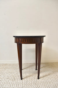 Italian Inlay Round Black Marble Top Table