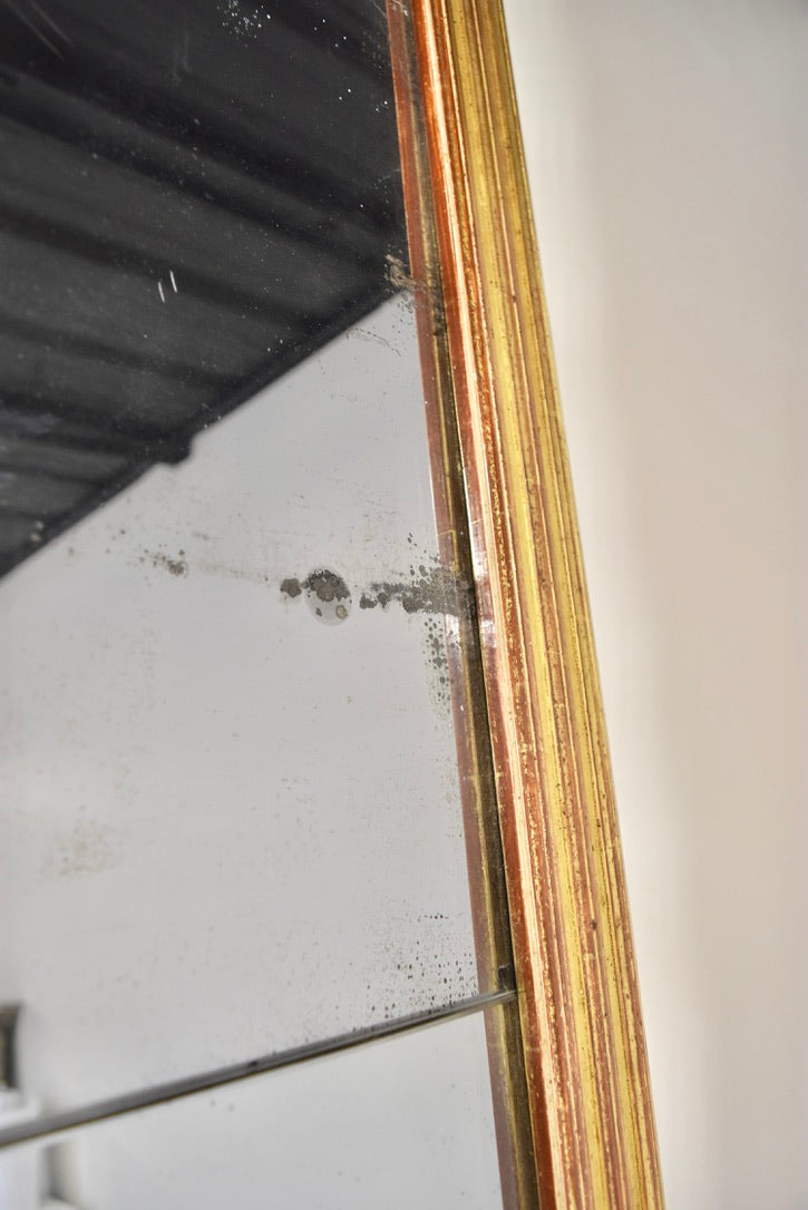 Tall Reeded Giltwood Segmented Mirror