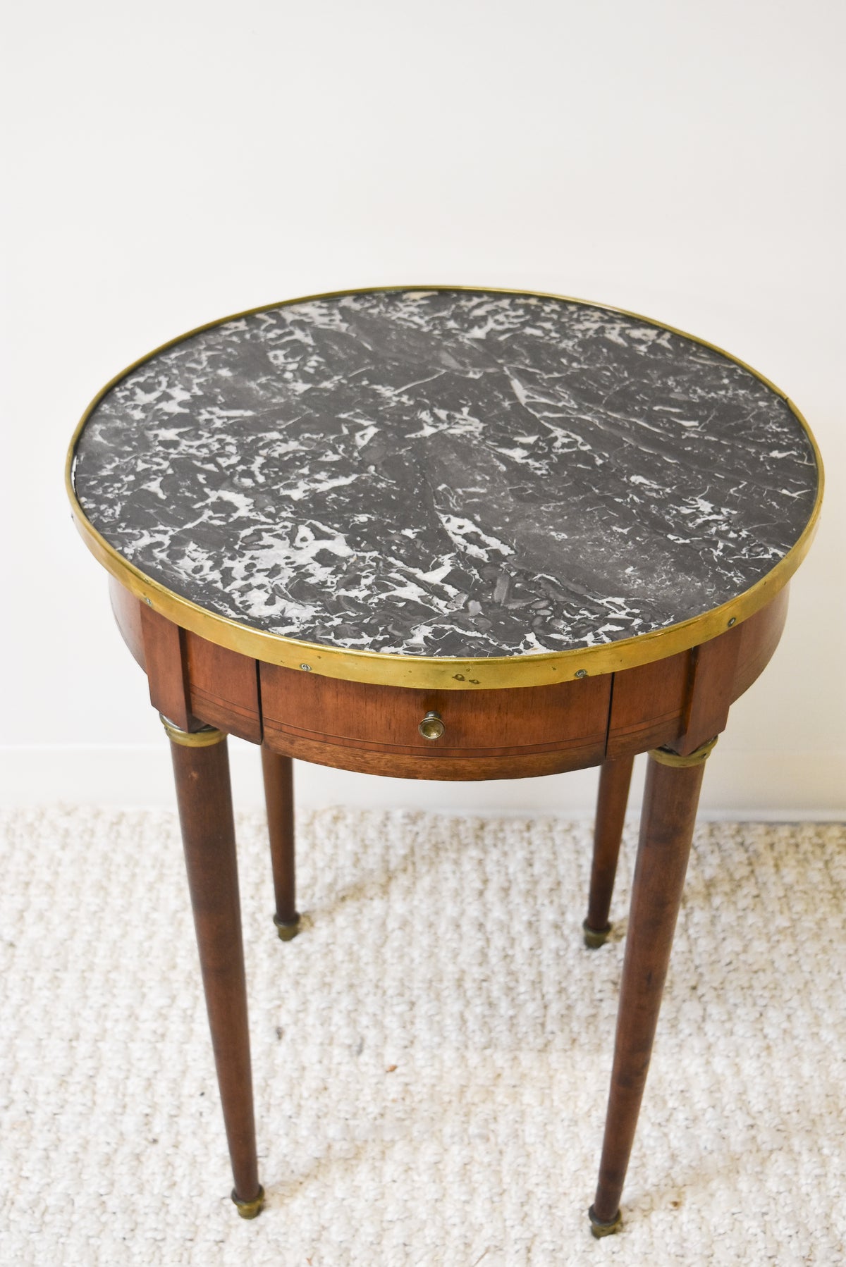Side Table with Black Marble Top
