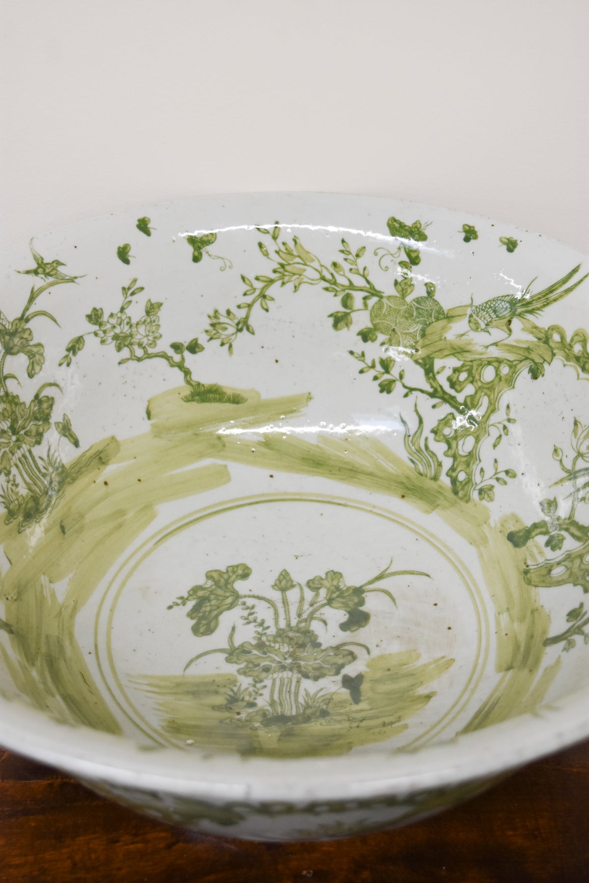 Green & White Chinoiserie Bowl
