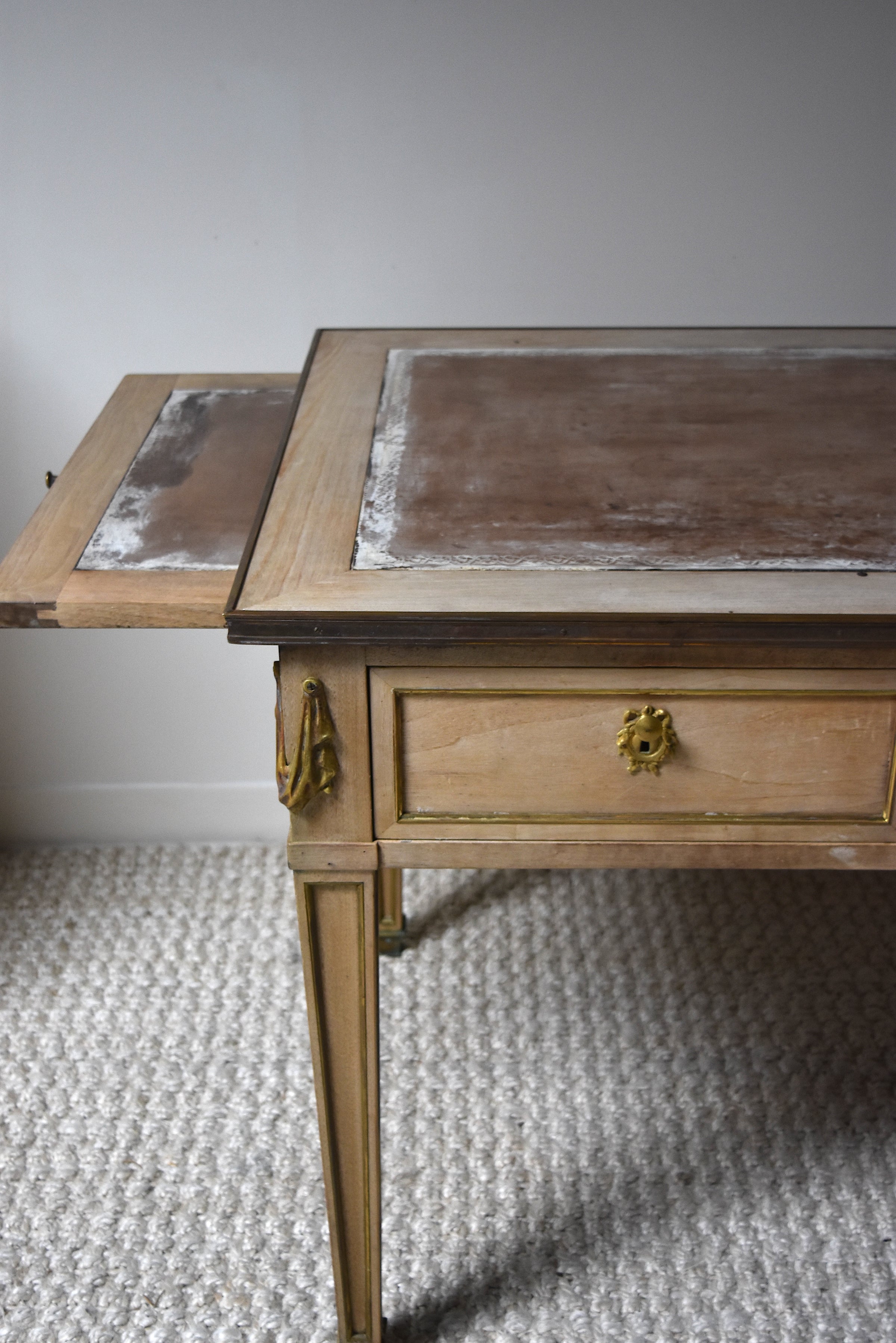 Louis XVI Bleached Desk with Brass Inlays