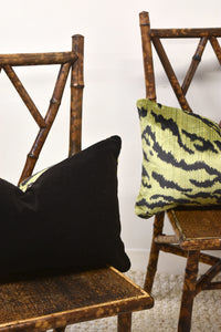 Pair of Green Le Tigre Scalamandre Lumbar Pillows