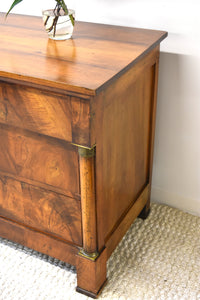 French Walnut Bookmatched Commode