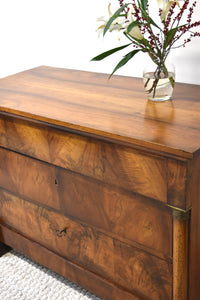 French Walnut Bookmatched Commode