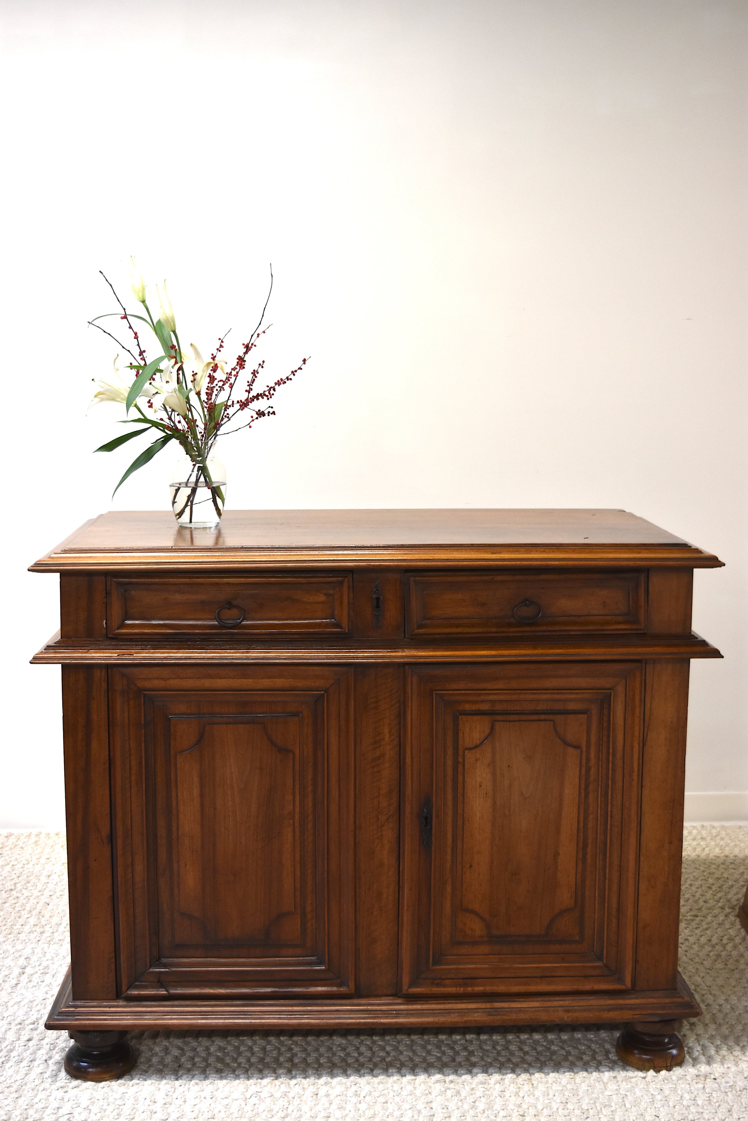 French Walnut Louis XIV Two Door Buffet