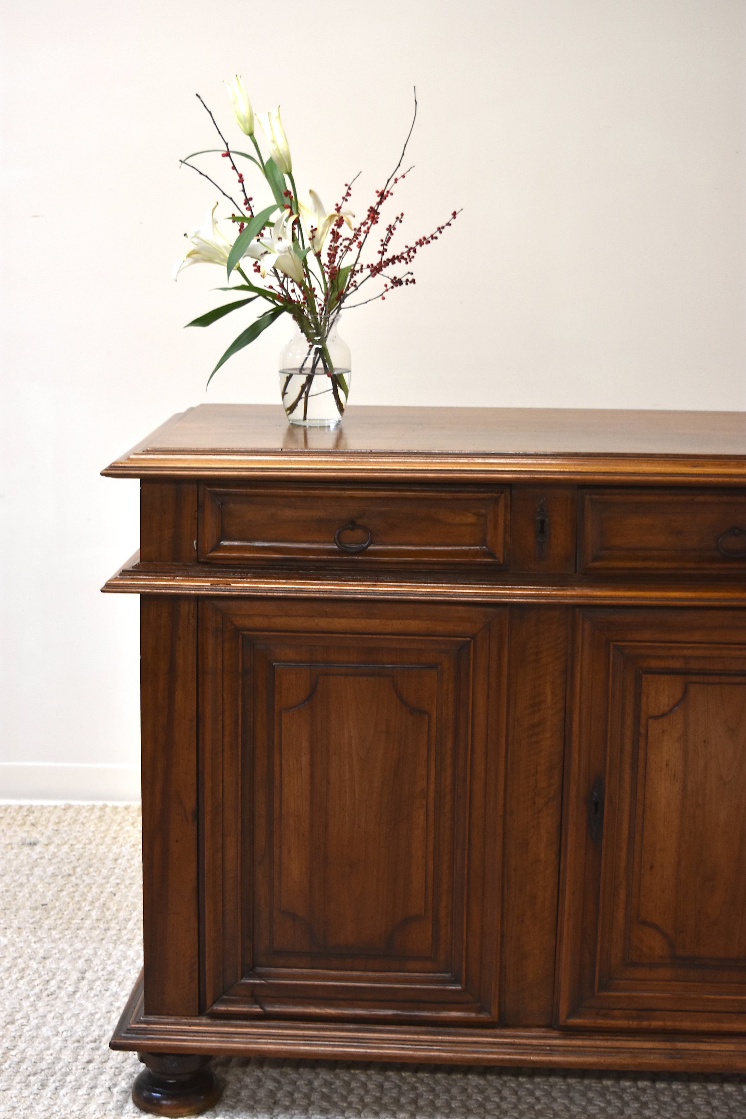 French Walnut Louis XIV Two Door Buffet