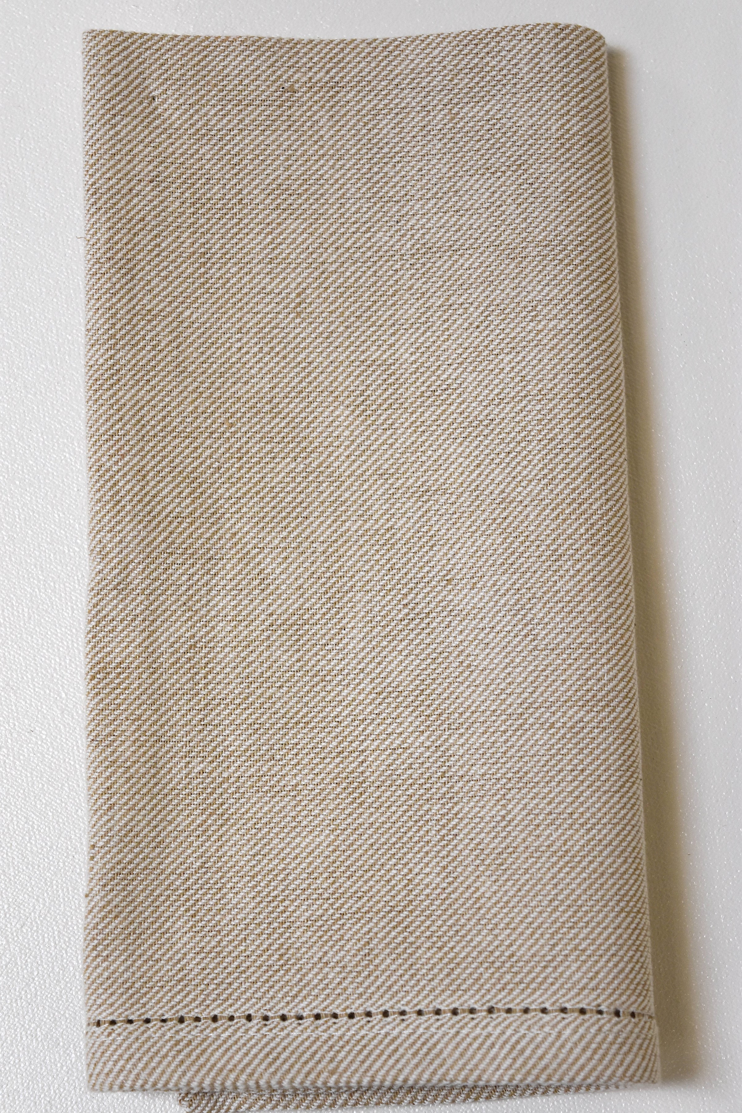 Set of Four Italian Natural Hemstitch Busatti Napkins