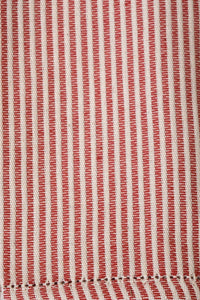 Set of Four Italian Red Striped Hemstitch Busatti Napkins