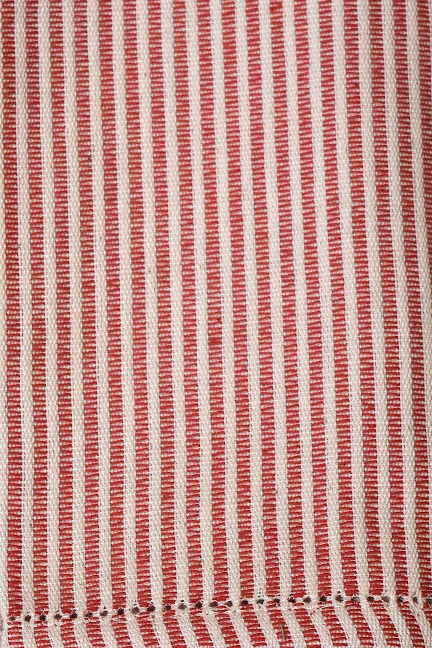 Set of Four Italian Red Striped Hemstitch Busatti Napkins
