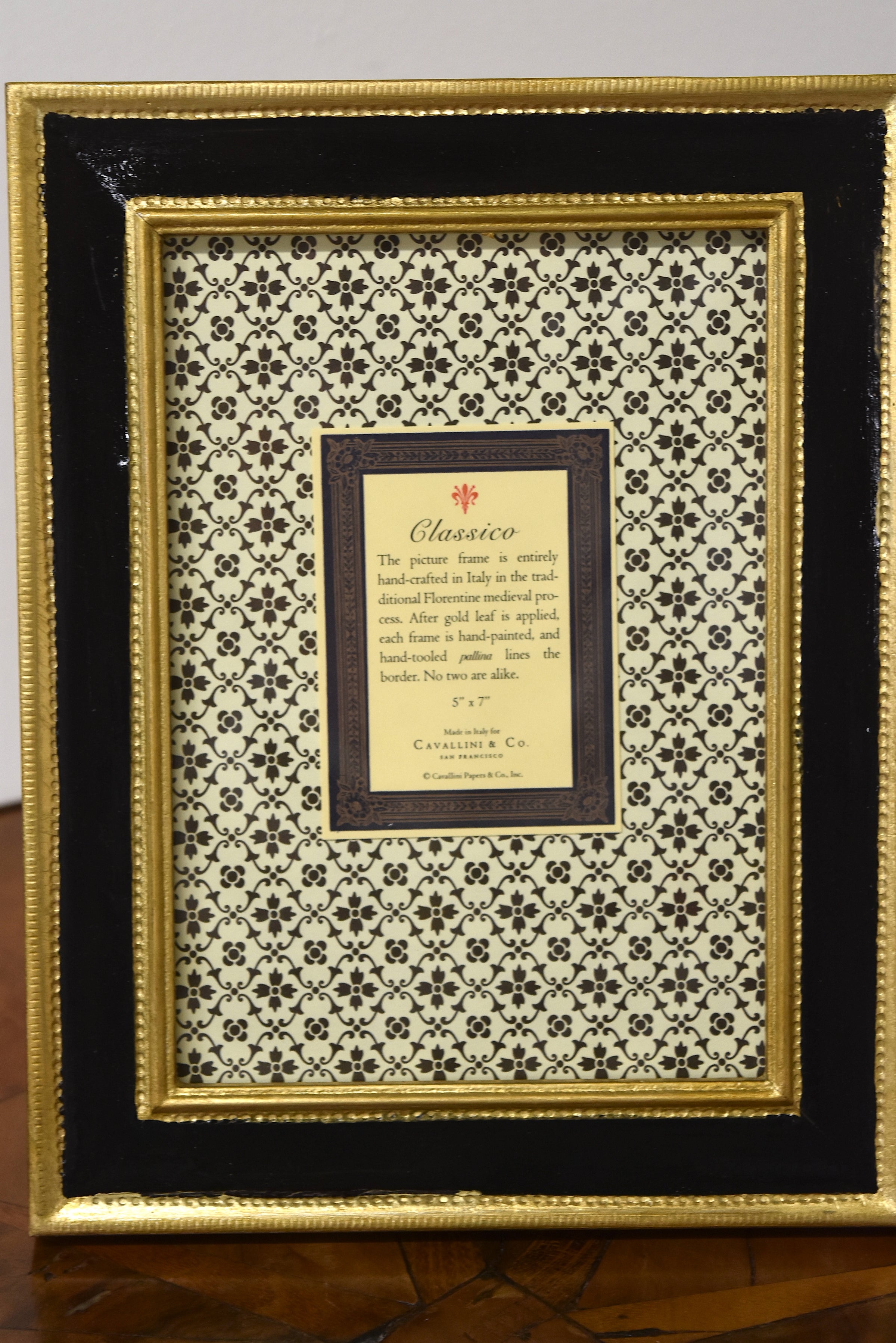 5" x 7" Black Classico Florentine Frame