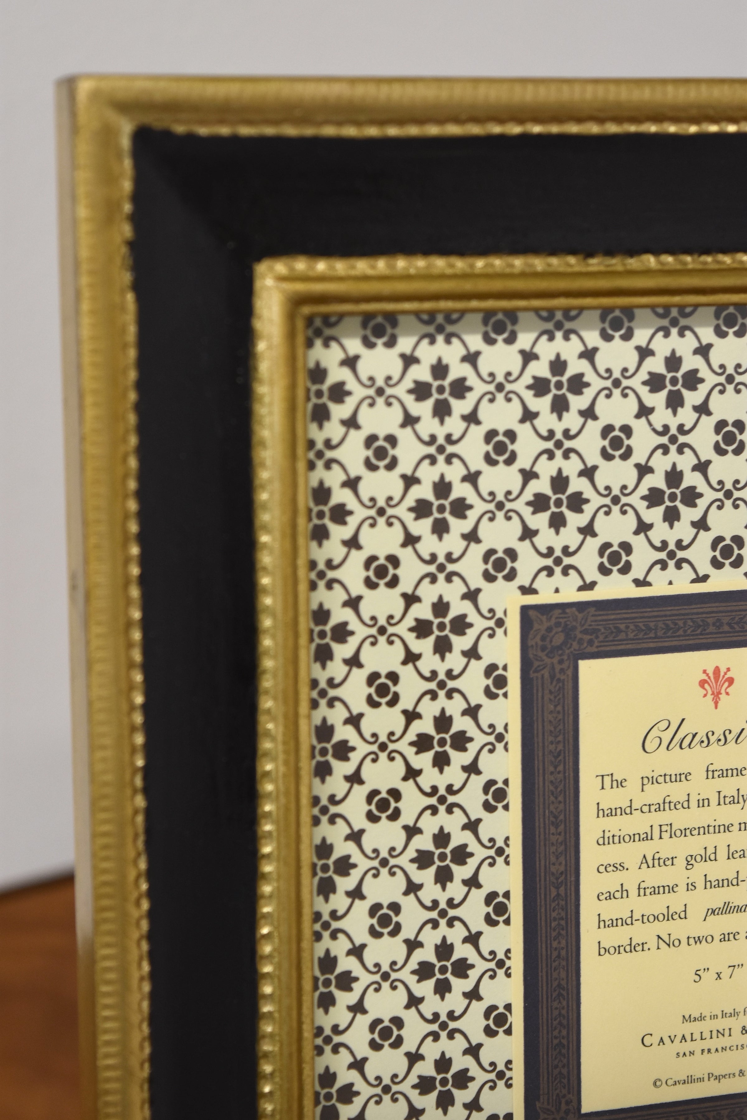 5" x 7" Black Classico Florentine Frame
