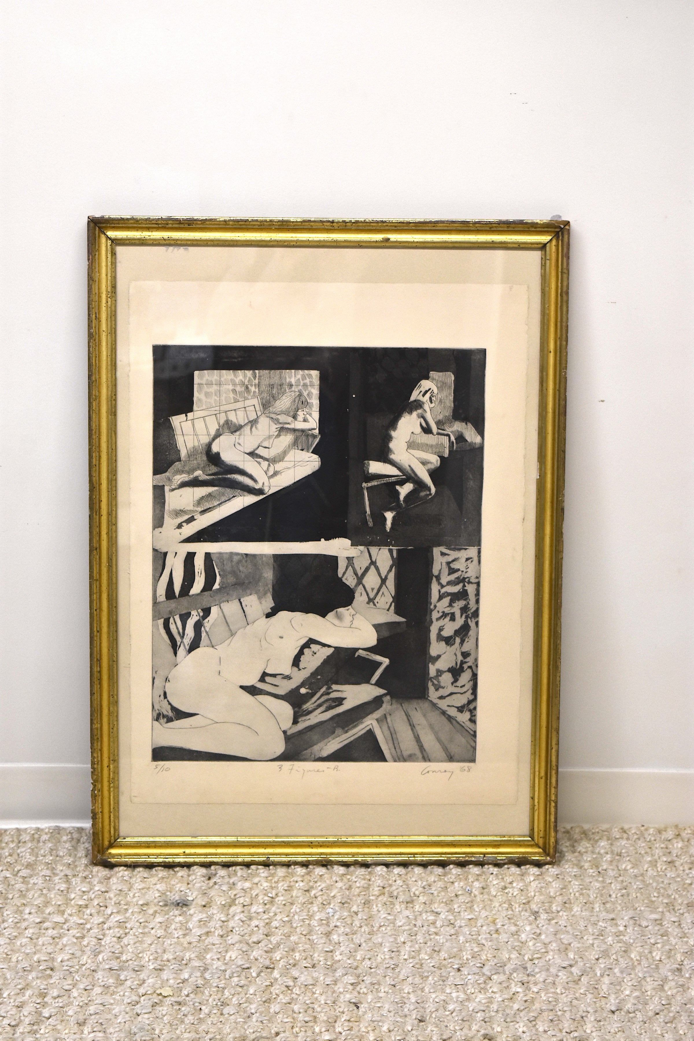 Black and White Signed Conroy Painting