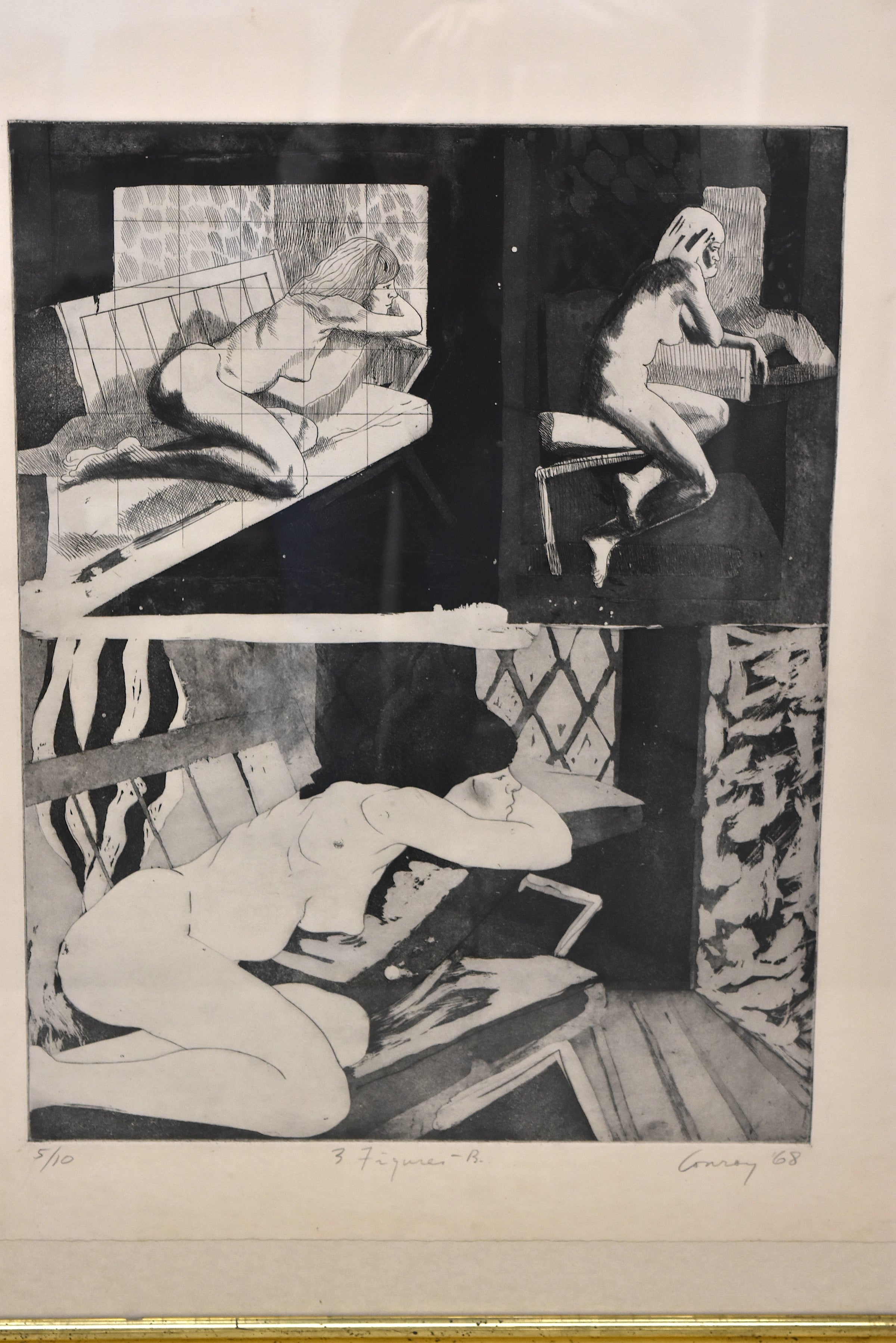 Black and White Signed Conroy Painting