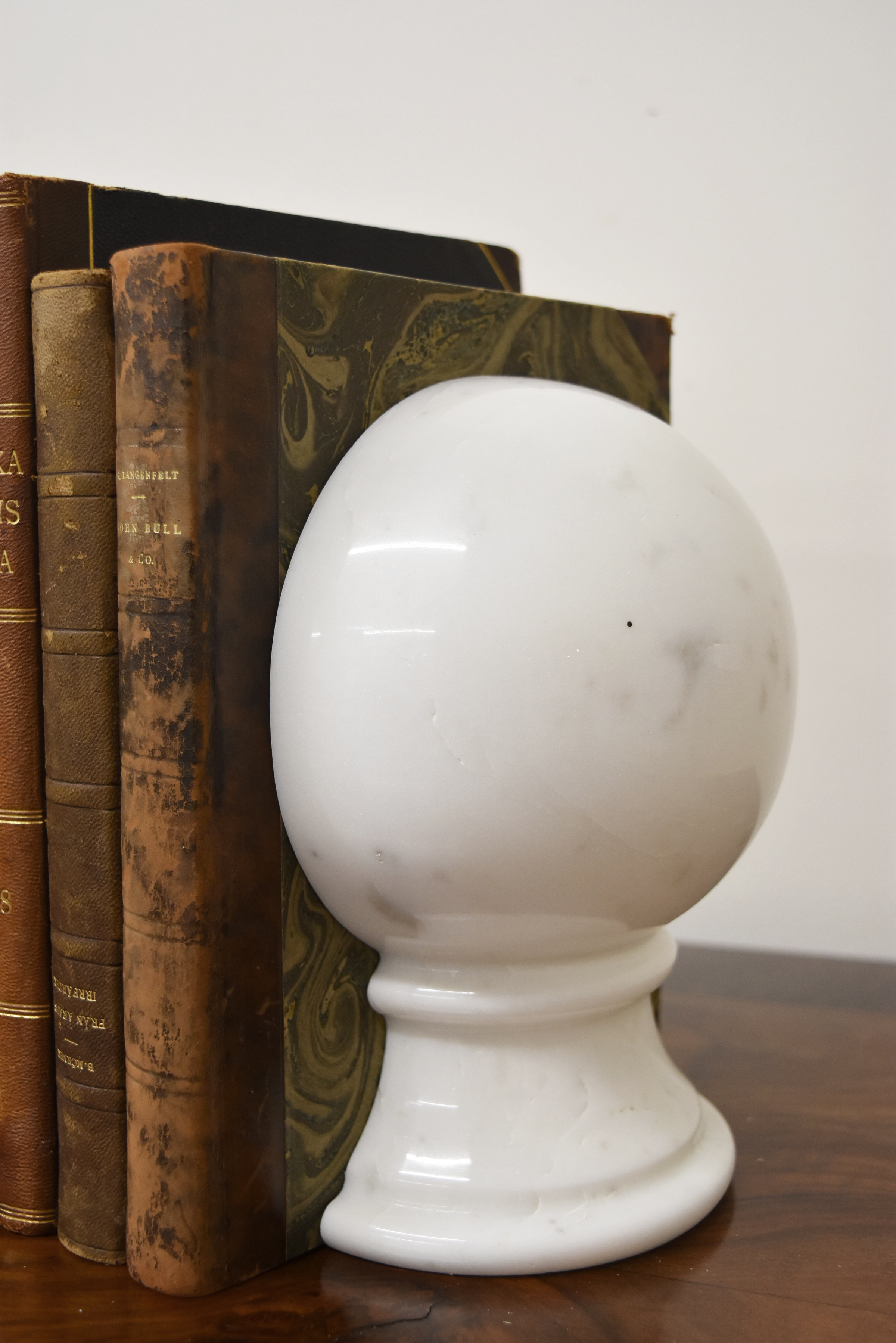 Pair of Marble Sphere Bookends