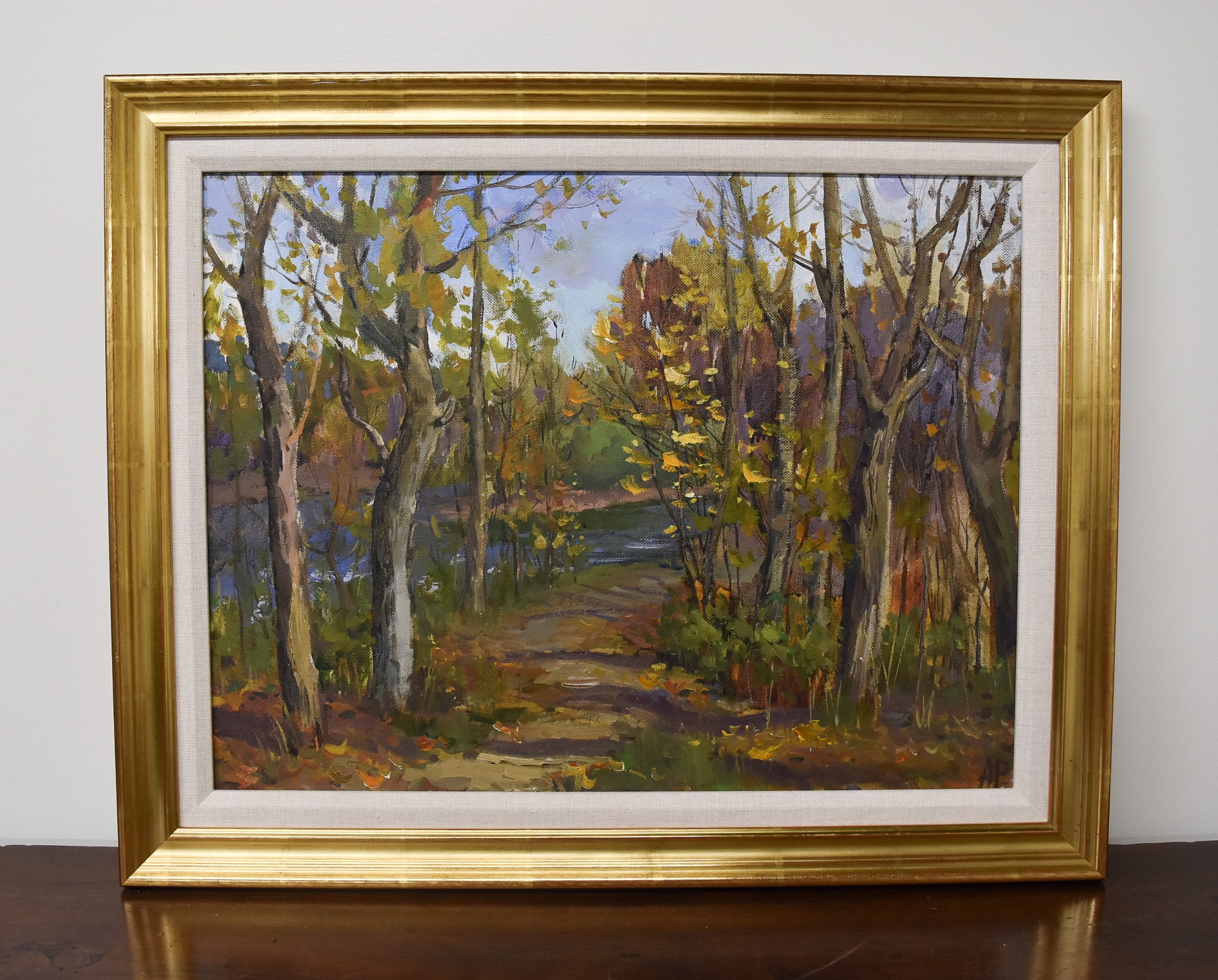 Oil Wooded Path Landscape by Russian Artist Pachenko
