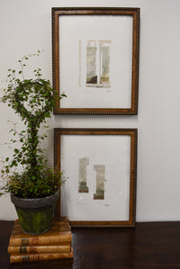 Pair of Paper Collage Abstracts by Vicki Sides