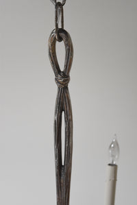 Silvered Bronze Chandelier with Tassels