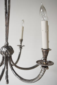 Silvered Bronze Chandelier with Tassels