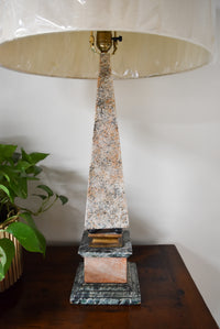Pair of Vintage Hand Painted Obelisk Lamps