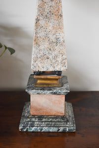 Pair of Vintage Hand Painted Obelisk Lamps