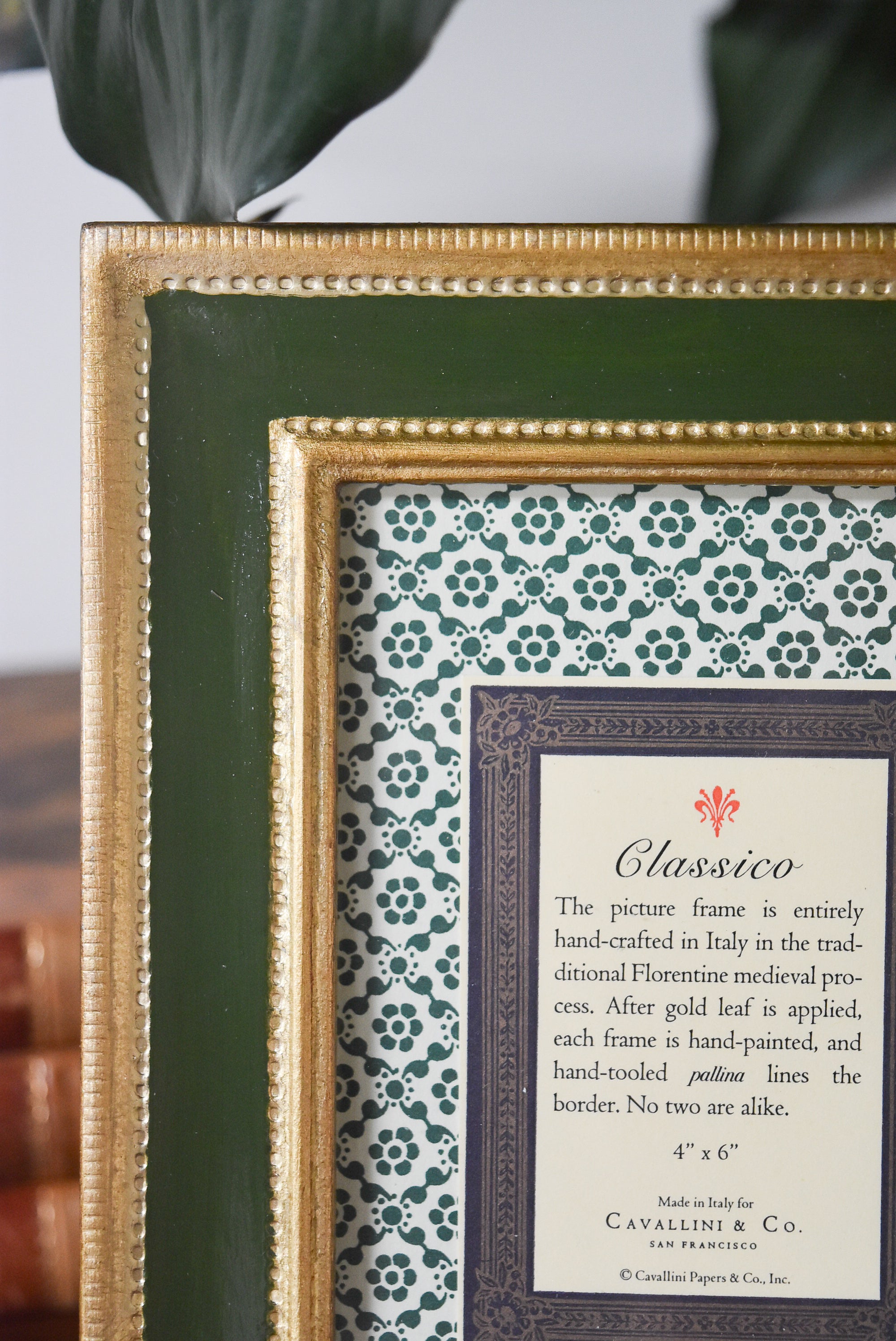 4" x 6" Green Classico Florentine Frame