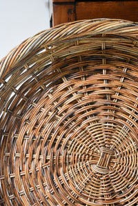 French Country Wicker Round Tray