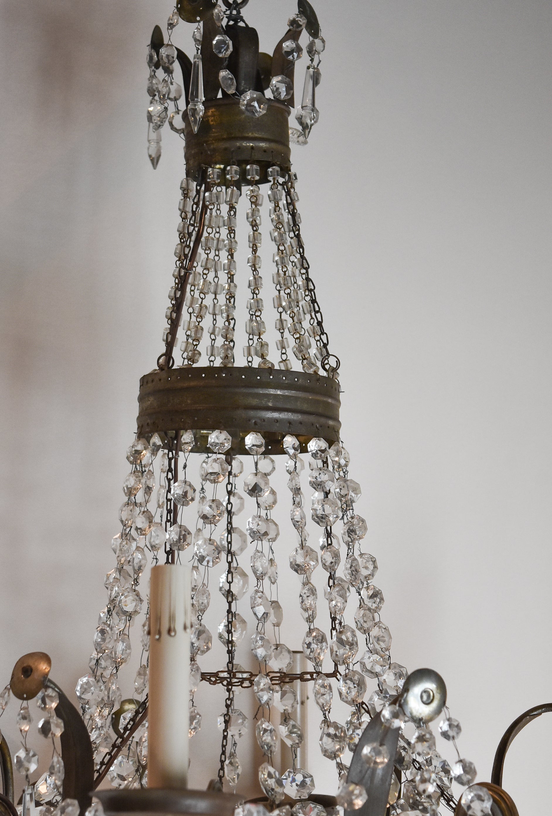 Bronze & Silver Basket Chandelier
