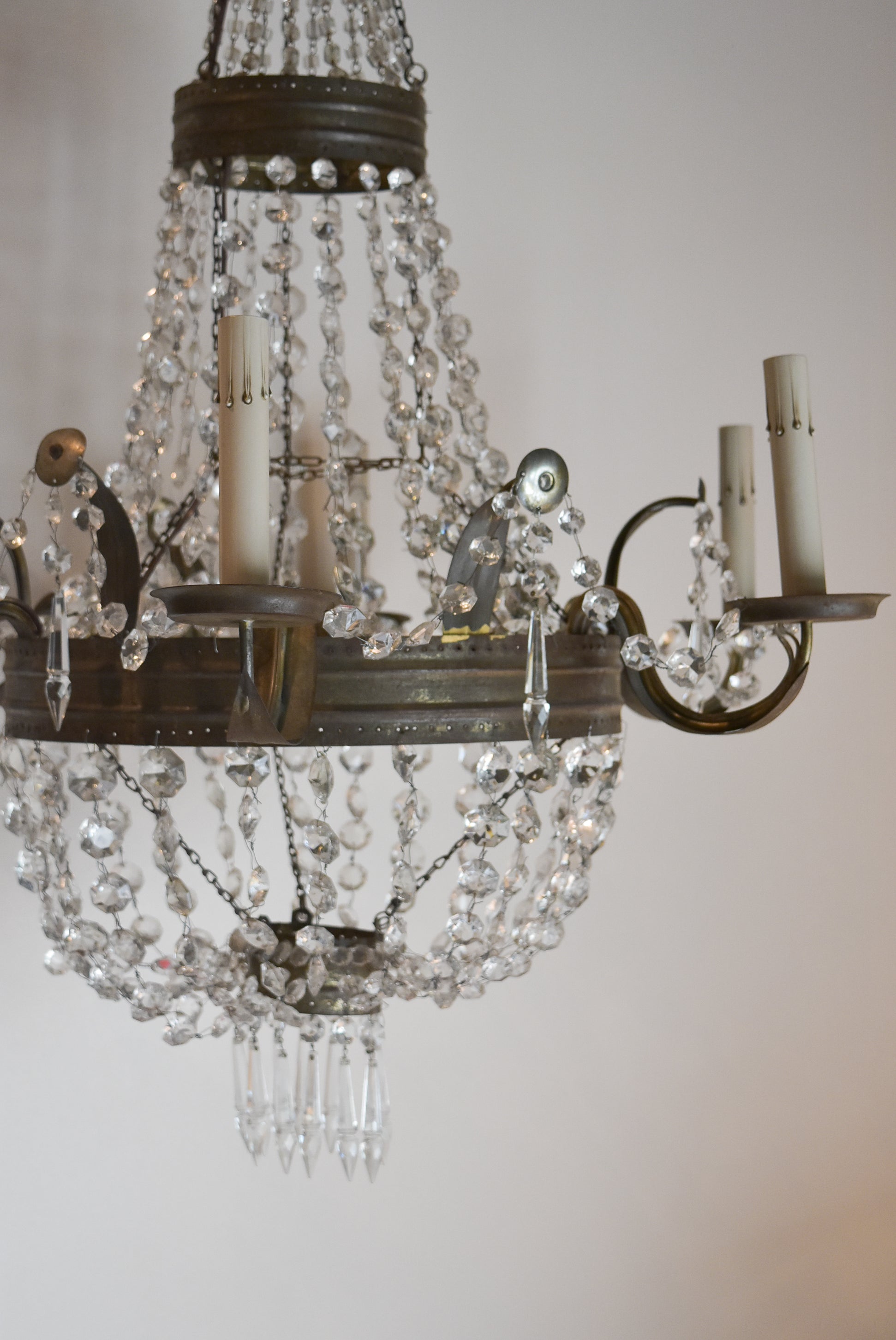 Bronze & Silver Basket Chandelier