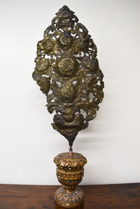 Rare Early 18th Century Italian Lumiere with Carved Wood Base
