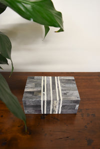 Small Gray and White Bone Box