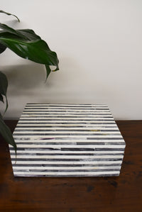 Gray and White Striped Bone Box