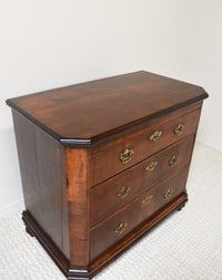 18th Century English Walnut and Oak 3 Drawer Commode