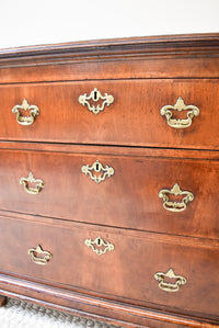 18th Century English Walnut and Oak 3 Drawer Commode