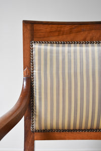 Pair of Walnut Striped Chairs