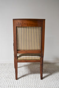 Pair of Walnut Striped Chairs